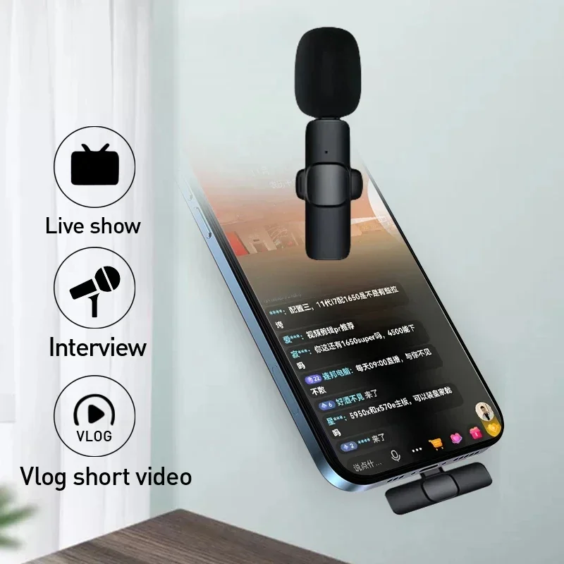 Audio Music Live - Kablosuz Yaka Mikrofonu 2.4G Mini MikrofonTaşınabilir