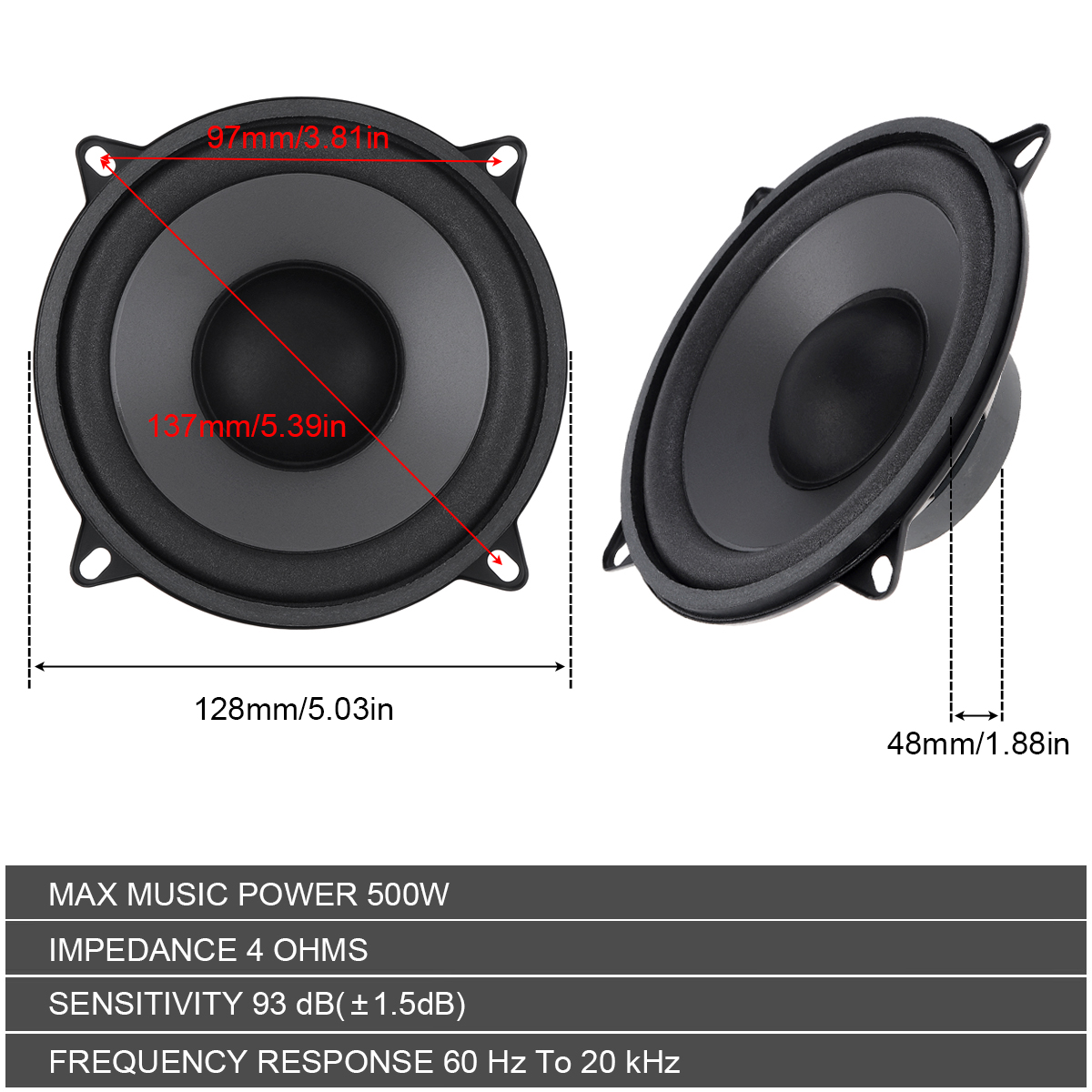 5 inç 400W / 500W 2 Yönlü Arab - Audio Universal Music incelemesi ve fiyatı