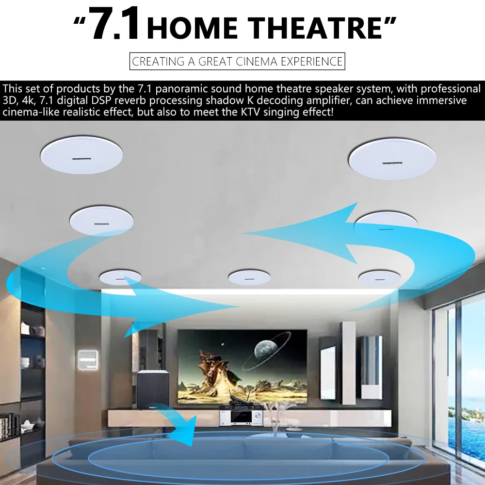 7.1 Ev Sinema Sistemi Tavan Ho - Audio Music For Background incelemesi ve fiyatı