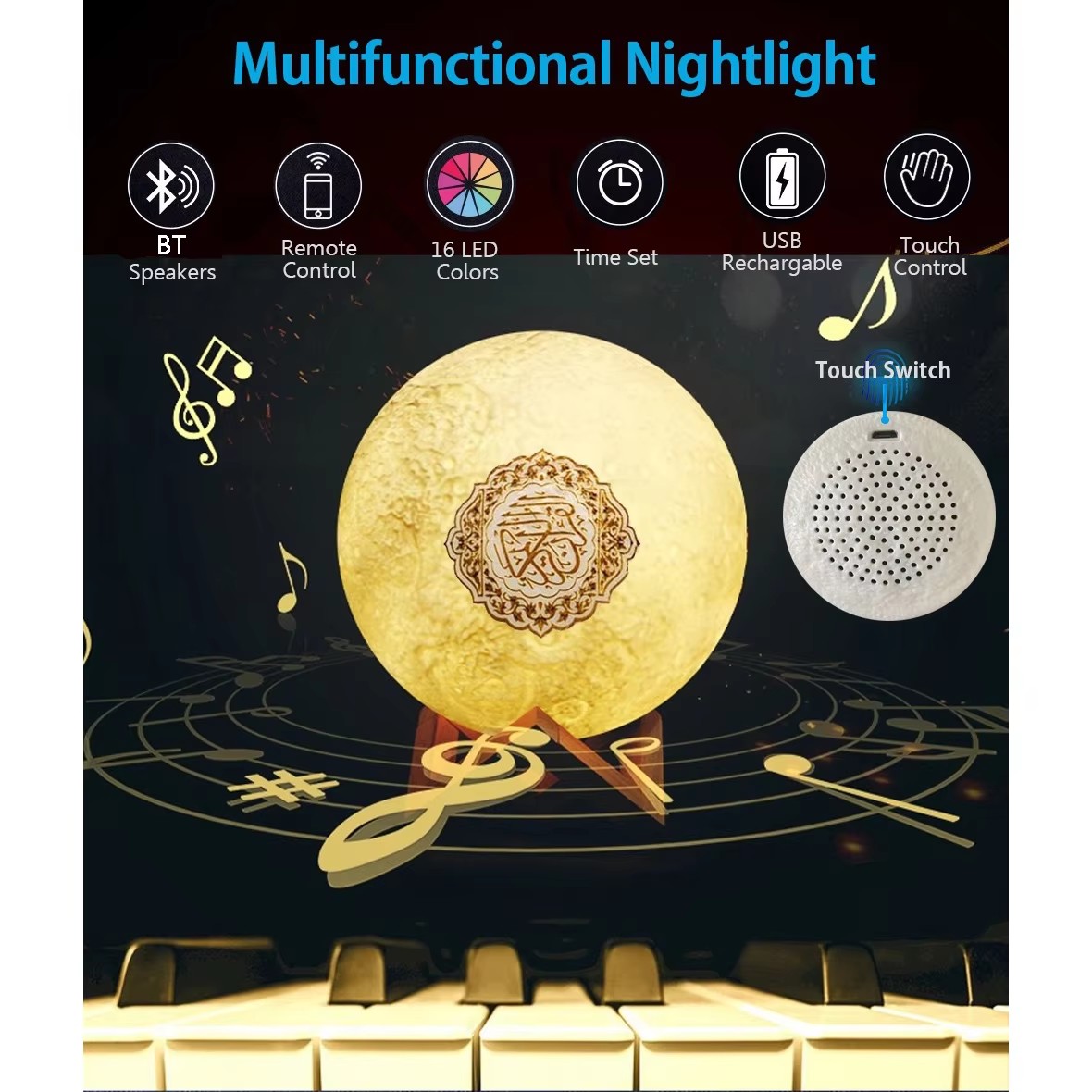 Gece Lambası Kablosuz Bluetoot - Audio Music Islamic incelemesi ve fiyatı