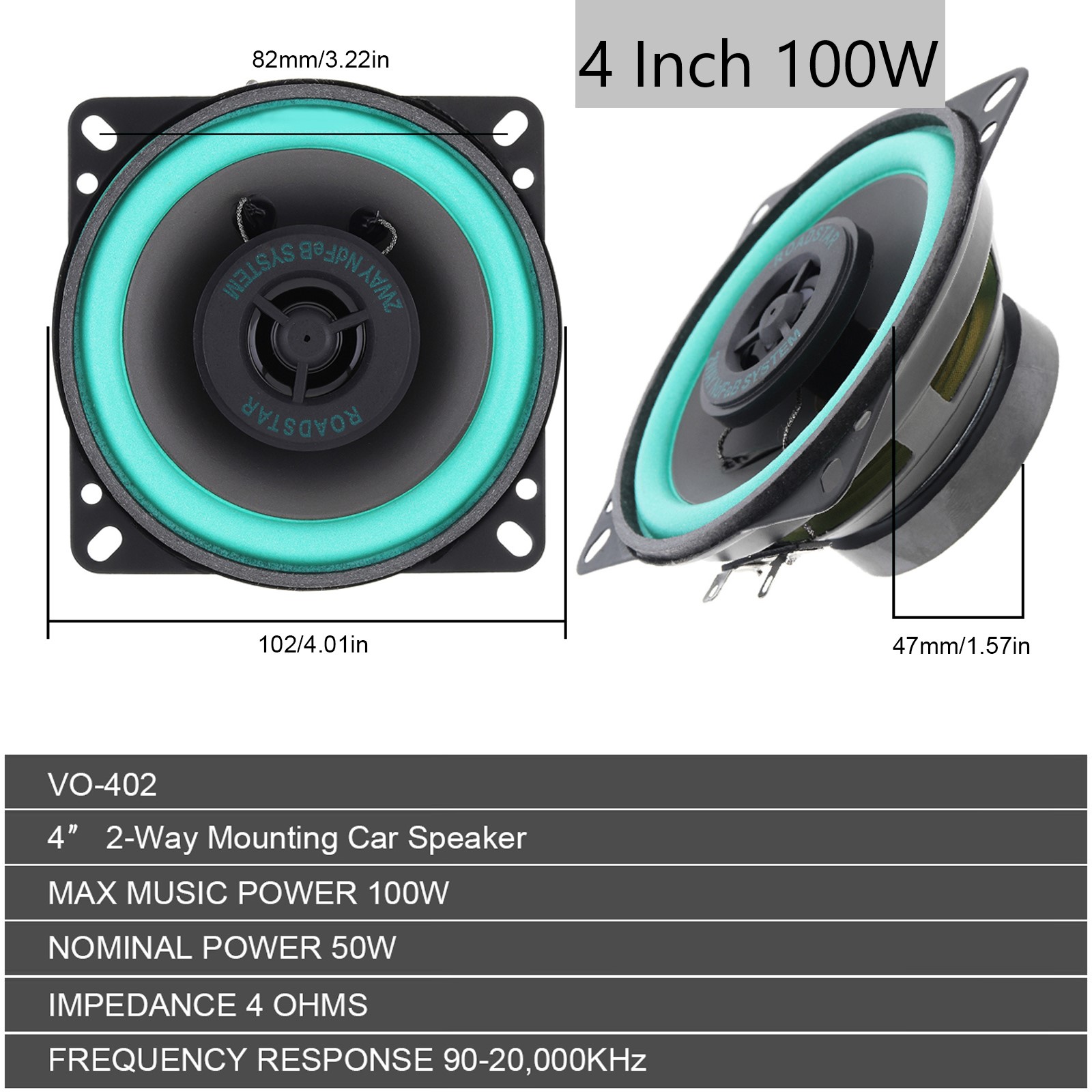 4 inç/5 inç 100 W Araba HiFi K - Audio Universal Music incelemesi ve fiyatı